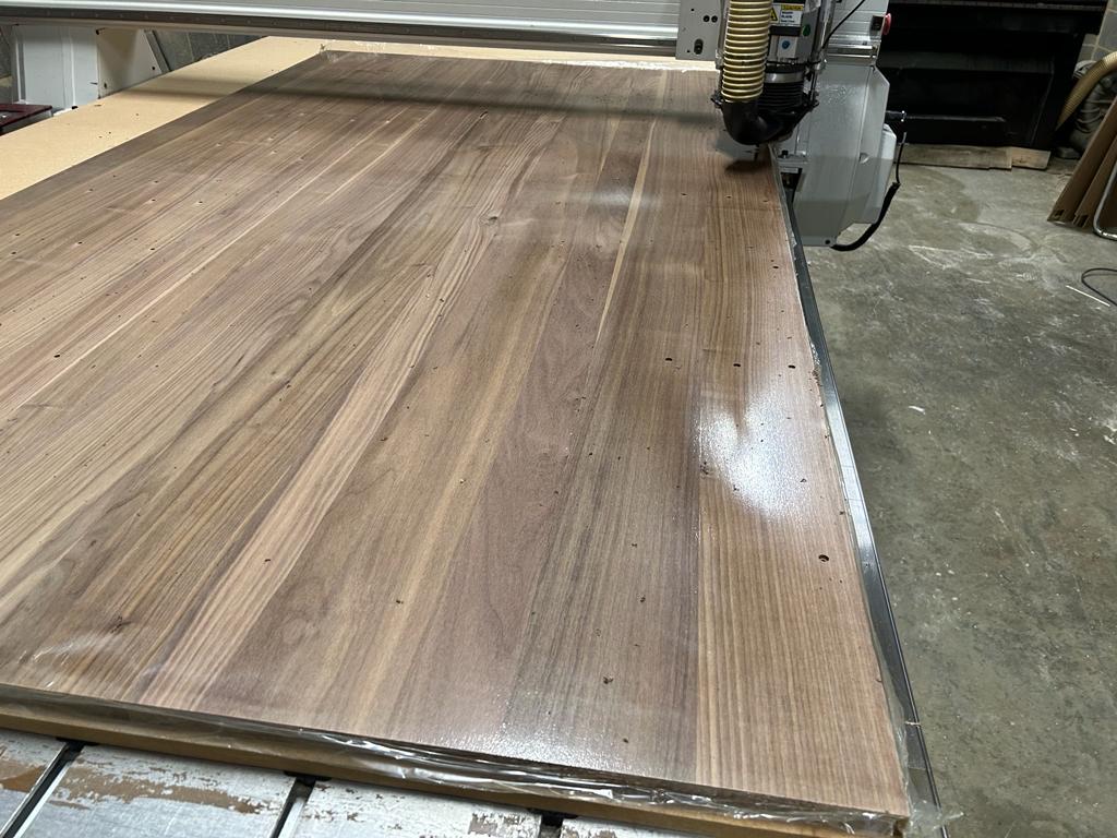 Solid Walnut and Walnut Veneer Sheet CNC Cut For Office Desk